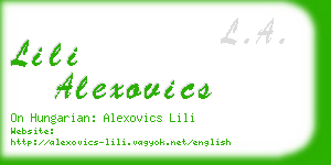 lili alexovics business card